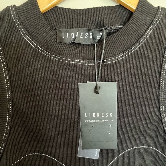 Lioness Cotton Ribbed Black Body Con Mini Dress BNWT - Picture 7 of 10